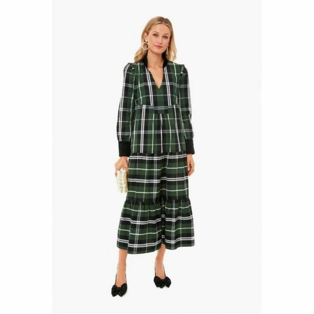 Tuckernuck Tartan Plaid Bristol Tiered V- Neck Maxi Dress